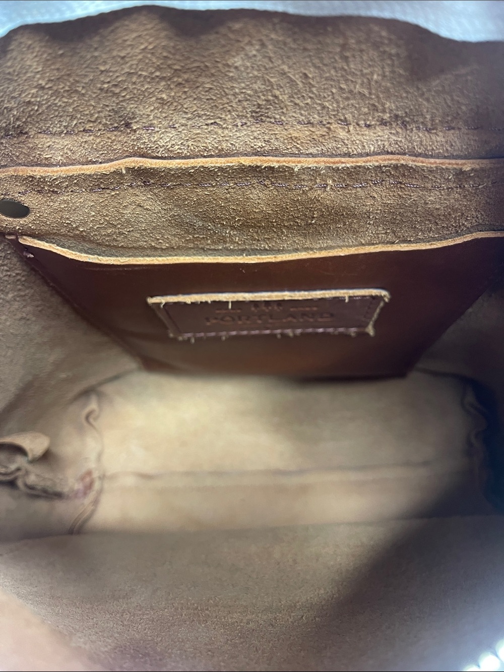 Portland Leather Tan Leather Zip-Front Tote Backpack - Picture 14 of 15